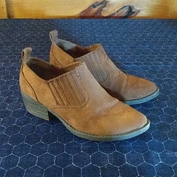 Chocolate Brown Leather Booties - Picture 1 of 4